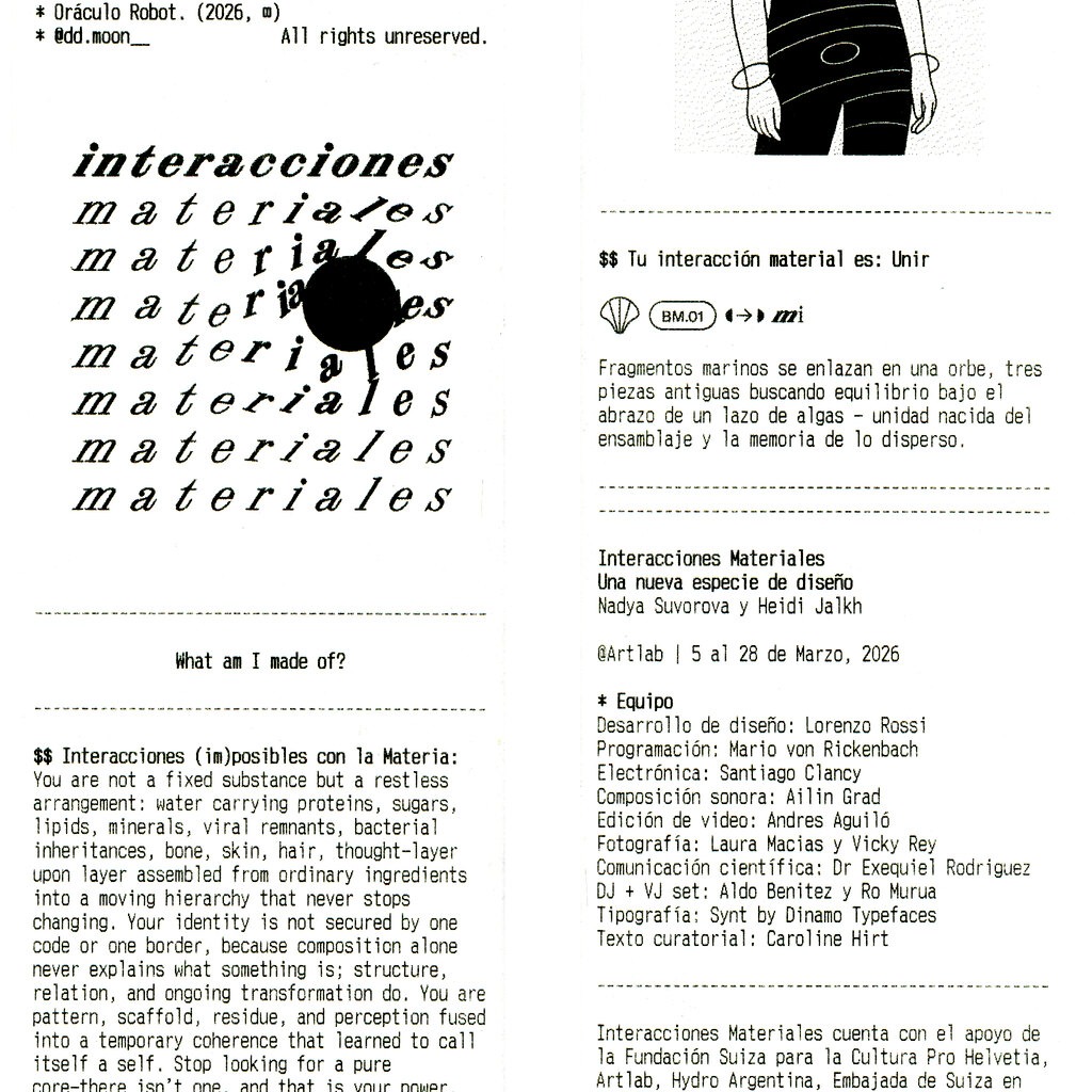 Printed documentation for P.O.R. at Material Interactions