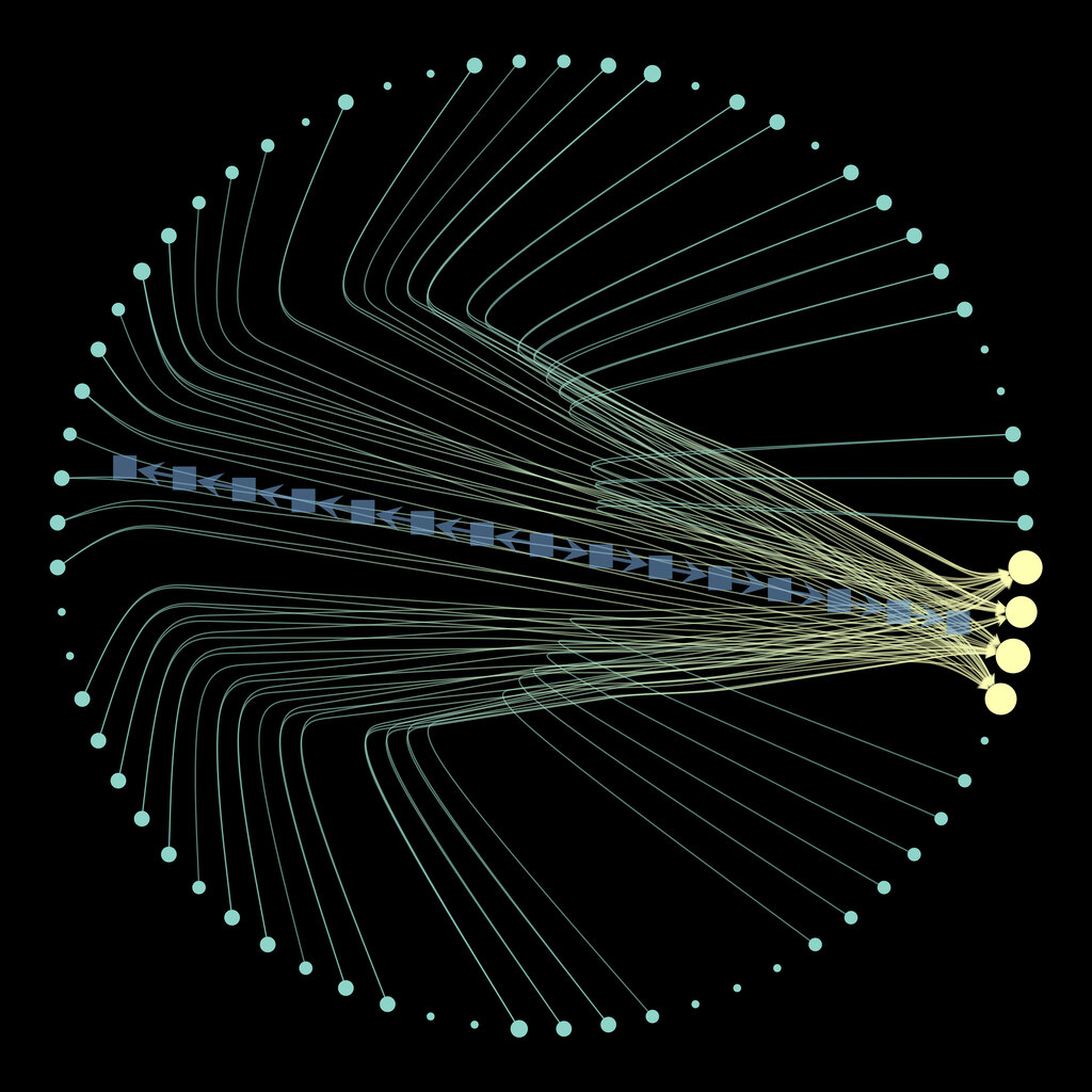 Discretized neural network graph used as AANN's physical optical-fiber map